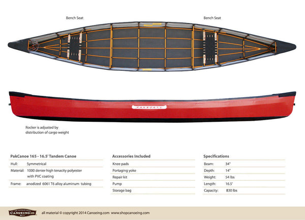 PakCanoe 165 - 16.5' Tandem Folding Canoe by Pakboats