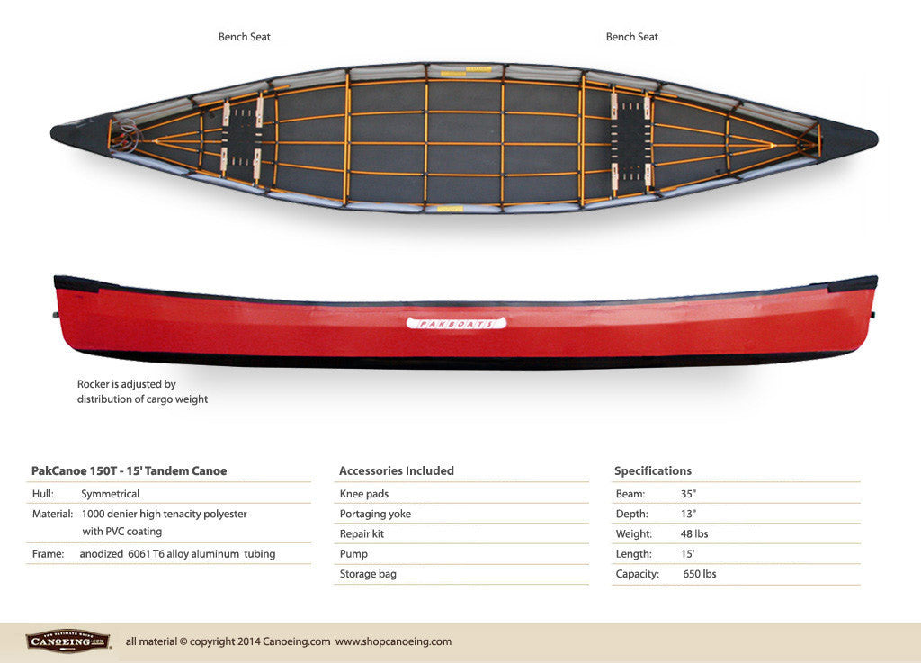 PakCanoe 150T - 15' Tandem Folding Canoe by Pakboats