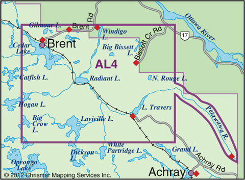 Algonquin Provincial Park 4 Central North Map