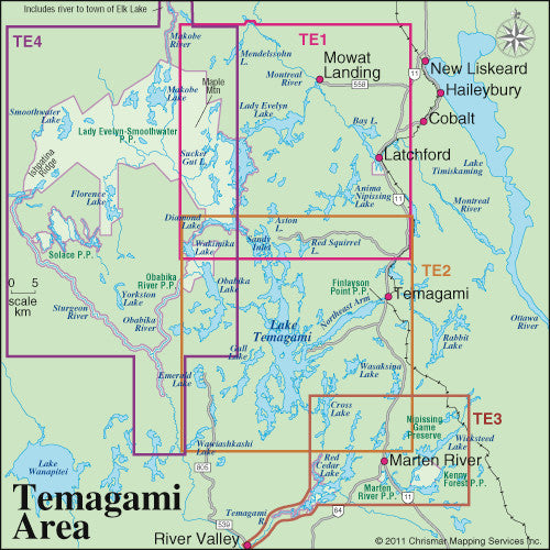 Temagami 3 Marten River/Temagami River Area Map